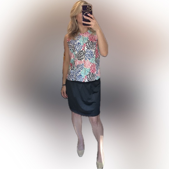 Pappagallo Multicolor Leaf Print Zip Up Vest Small - Picture 11 of 11